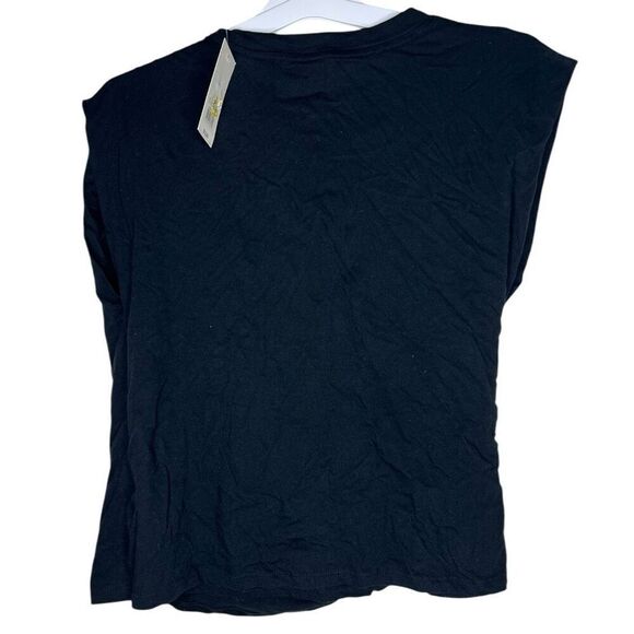 NEW A New Day Women's Slim Fit Drape Wrap Black T-Shirt Large - Picture 6 of 6